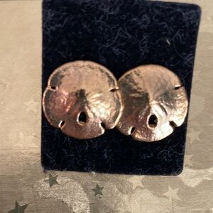 Gold dipped sand dollar earrings.  Post backings.